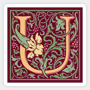 William Morris Vintage Letter U Magnet